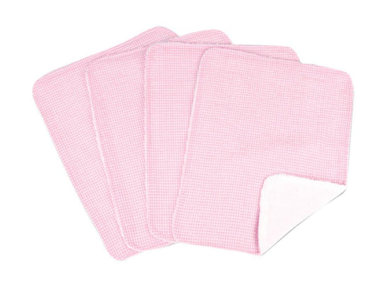 Bouquet 4 Pack Burp - Gingham Seersucker Pink