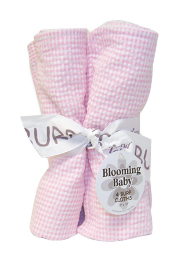 Bouquet 4 Pack Burp - Gingham Seersucker Pink