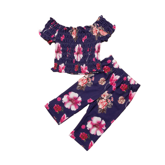 Baby Kids Girls Rose Floral Clothes Kids Clothes