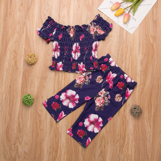 Baby Kids Girls Rose Floral Clothes Kids Clothes
