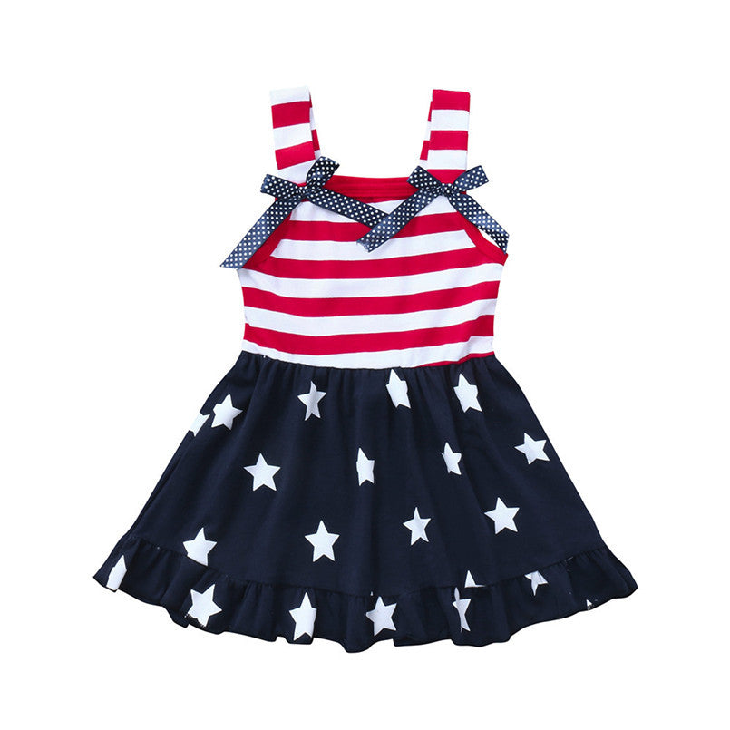 Toddler Baby Girls Patriotic Dress Stars and Stripes